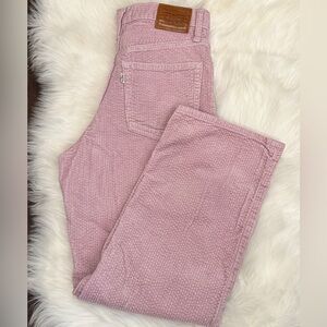 Levi’s Premium Ribcage Straight Ankle Pink Lilac Corduroy Pants W29 L29